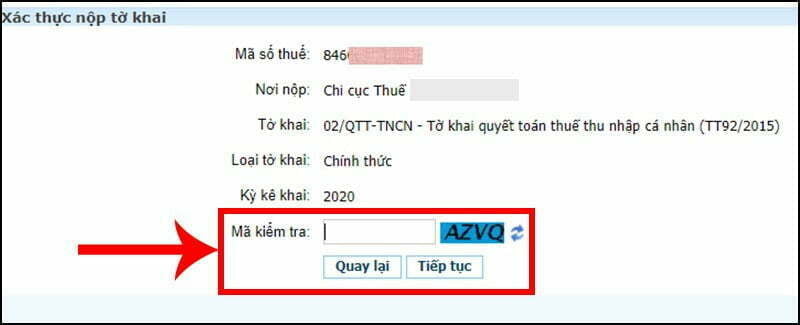 Xác nhận và gửi hồ sơ