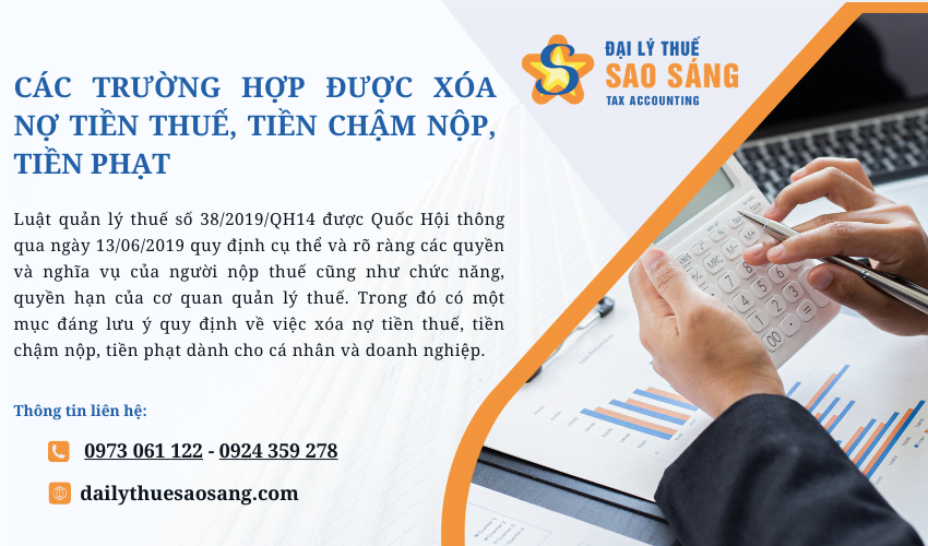 Các trường hợp được xóa nợ tiền thuế, tiền chậm nộp, tiền phạt theo quy định