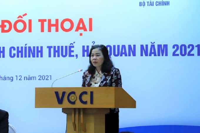 Deputy Minister Vu Thi Mai speaks at the conference. Photo: General Department of Taxation