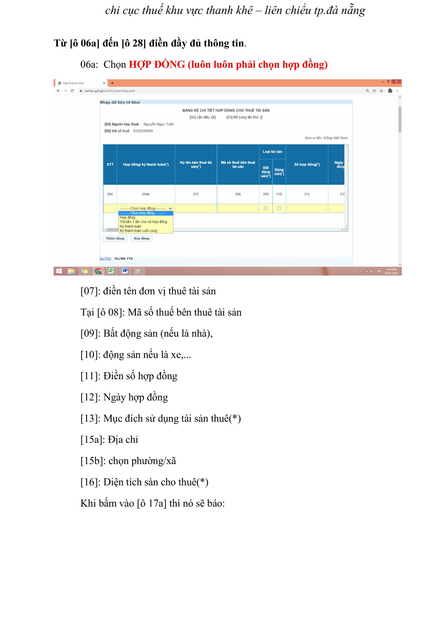 Hướng dẫn chi tiết kê khai tài sản qua mạng theo tt40 hình ảnh 5